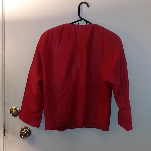 Soft Red Italian Leather "Franco Pagi" Jacket - Picture 6 of 6